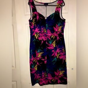 Bold Element brand, plus size party/club dress. Tropical print.